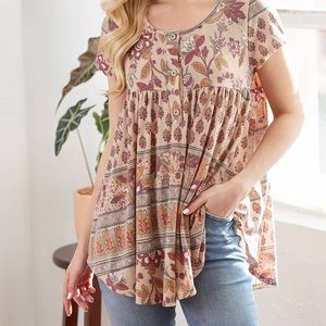 Paisley babydoll top
